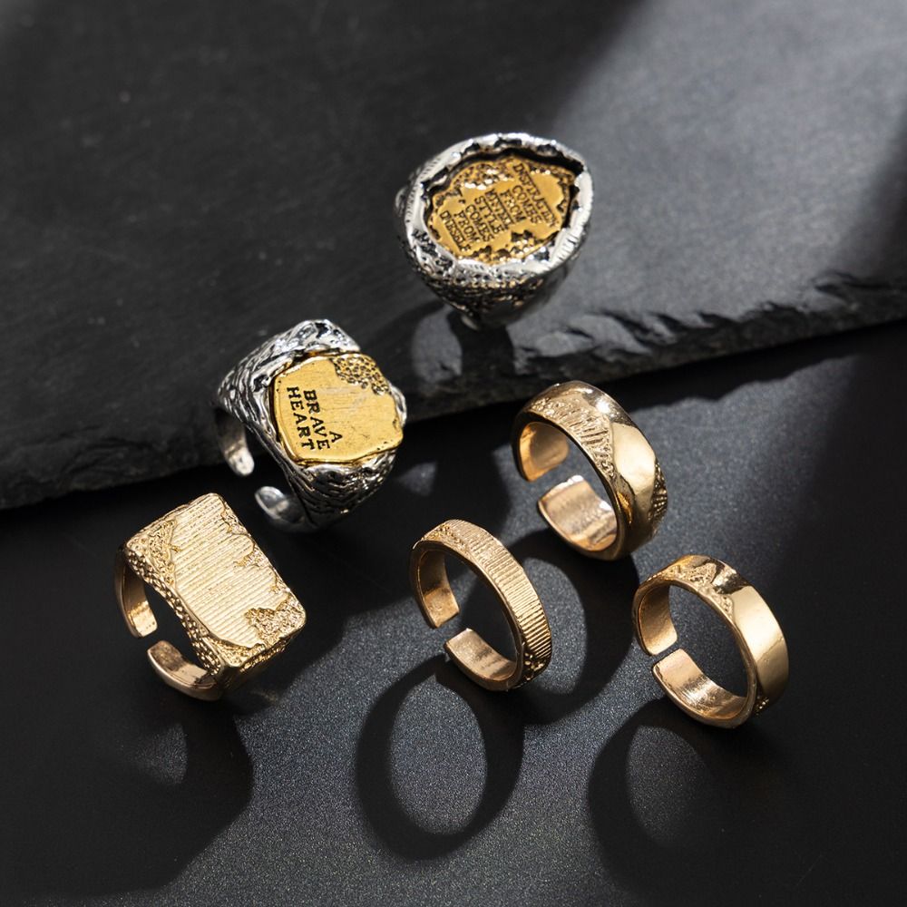 Finger Rings Sets 6Pcs/Set Geo - đánh giá và giá Vintage Punk Knuckle Rings Set
