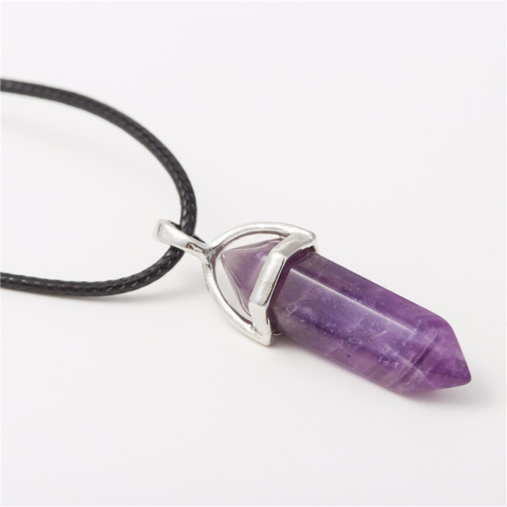 New Hexagonal Column Natural S - đánh giá và giá Crystal Pendant Necklace Natural Stone