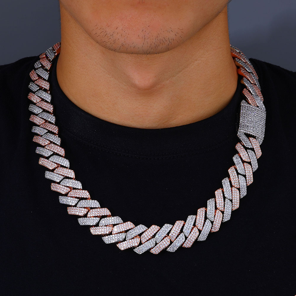 Nuoya Two Tone Mosaic Chain Fu - đánh giá và giá Cuban Link Chain 12Mm